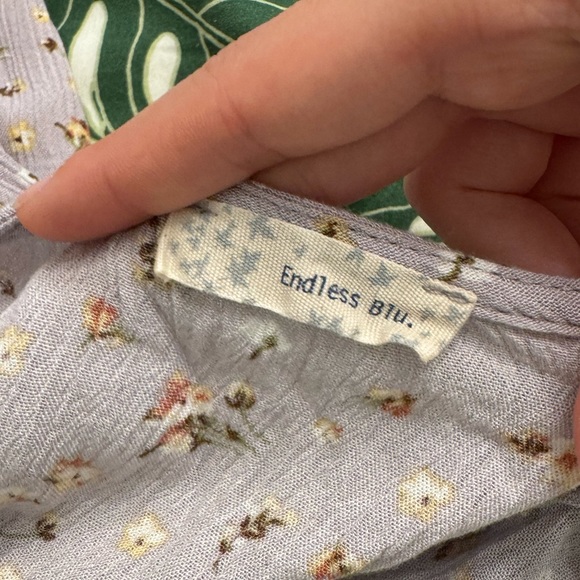 Endless Blu. Purple Floral Mini Sun Dress XS - Picture 3 of 3